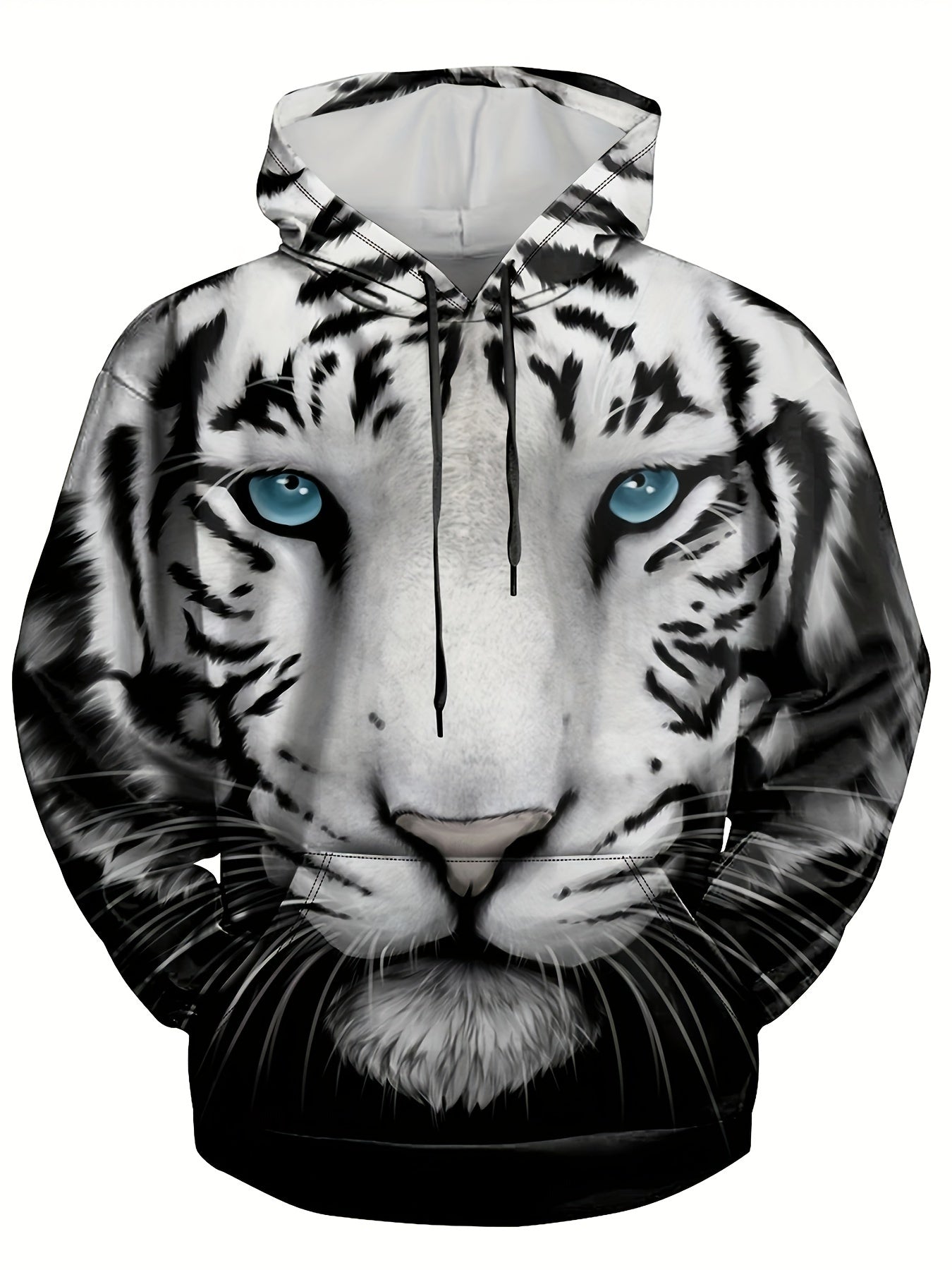 Lion 3D Print Hoodie Kangaroo Pocket Hooded Pullover Men