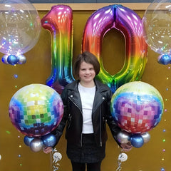 6 Pack Disco Ball Balloons for Retro Party Decorations