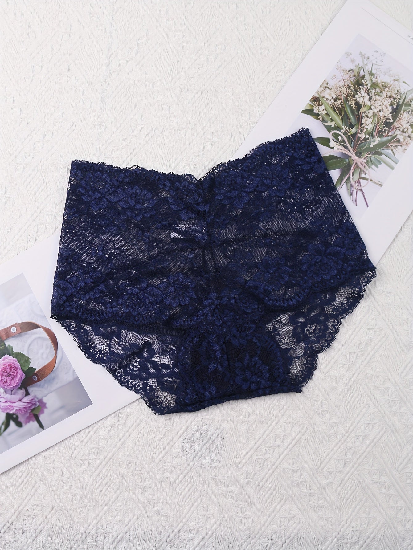 6pcs Floral Lace Briefs Women's Lingerie & Underwear