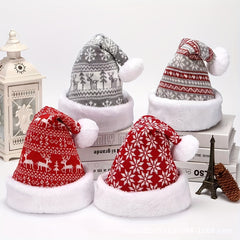 Thickened Plush Santa Claus Hat Winter Accessories Christmas Party Decors