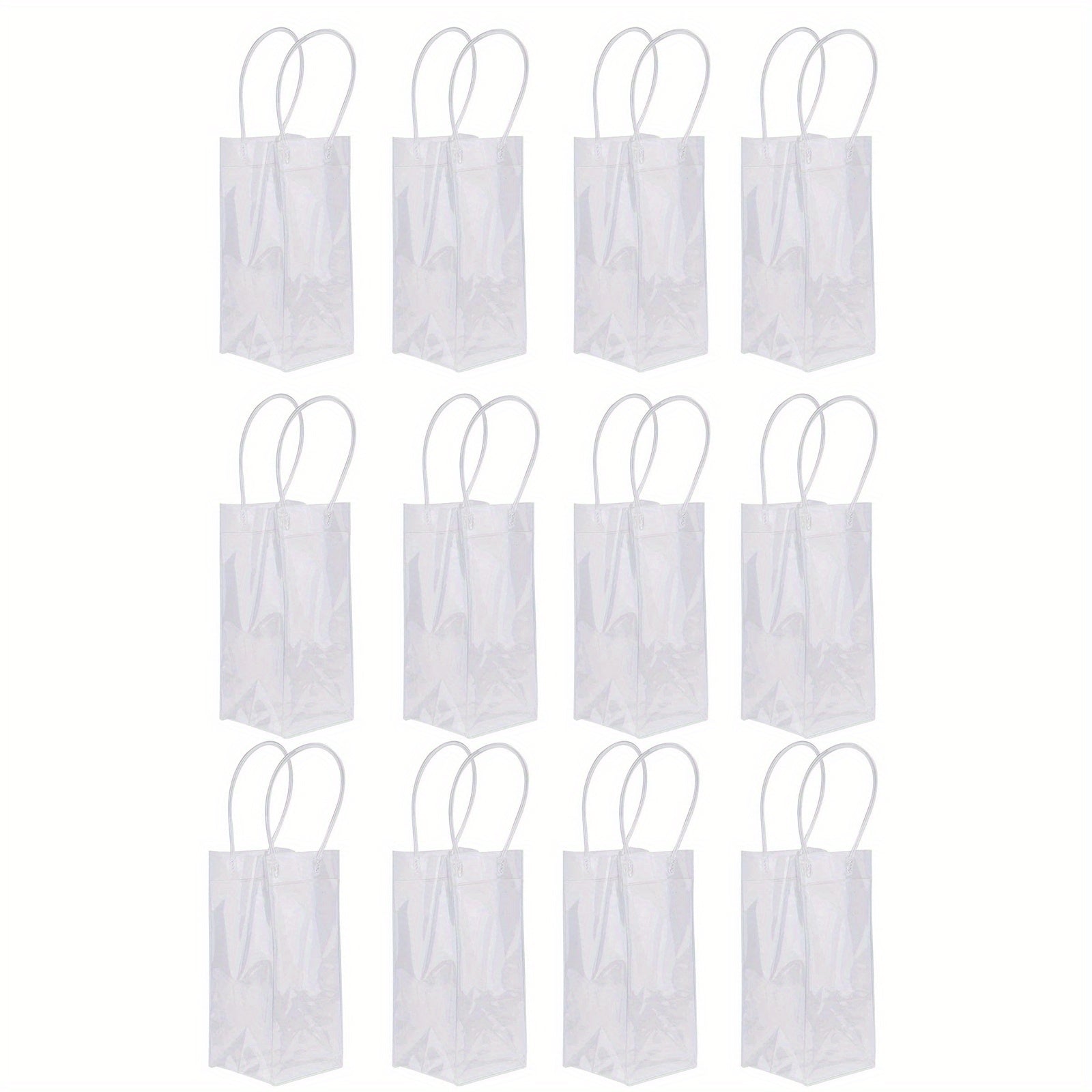 12pcs PVC Wine Bags Ice Wine Pouch With Handle