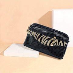 Leather Clutch Purse Zipper Around Handbag with Wristlet