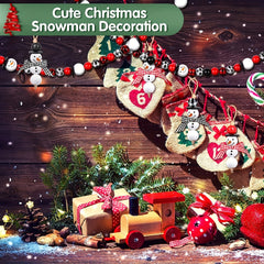 80pcs Christmas Wooden Beads Unfinished Craft Ornaments Round Beaded Farmhouse