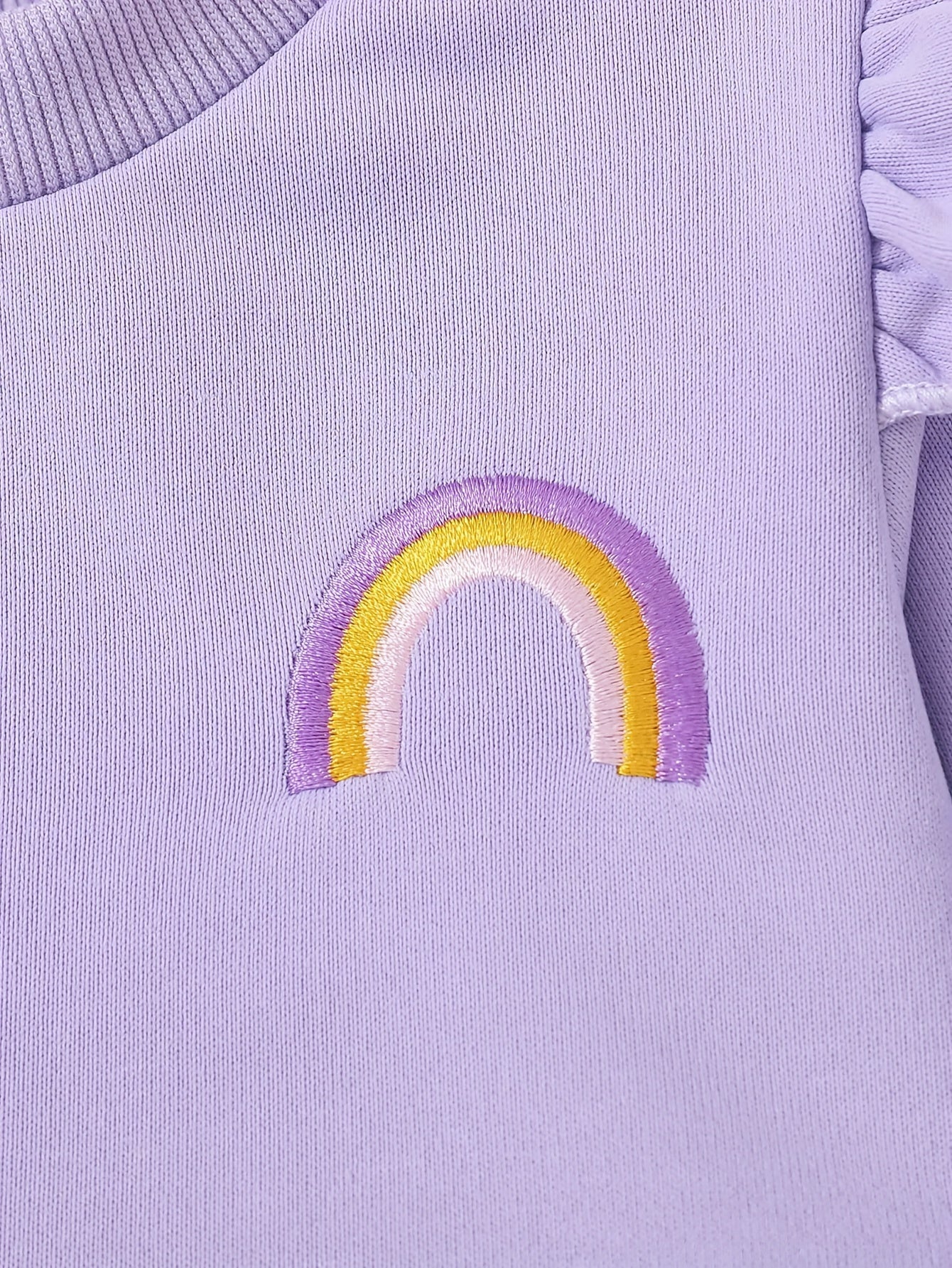 Baby Girls Cartoon Rainbow Sweatshirt Top Elastic Waist Pants 2pcs Set
