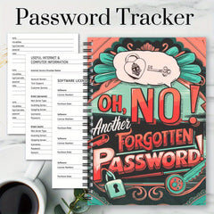 Spiral Password Notebook 70 Pages: Forgotten Passwords Logbook