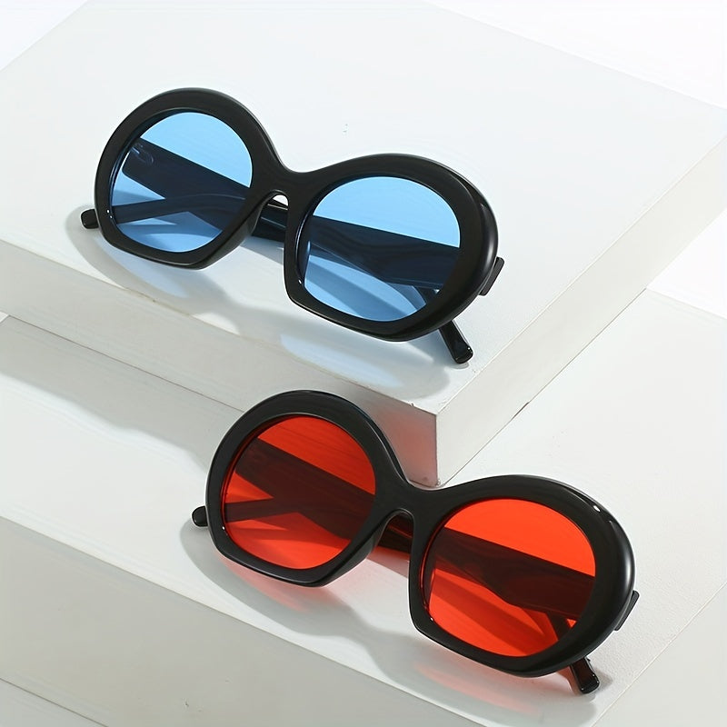 Y2K Round Sunglasses Tinted Lens Photo Booth Props Glasses UV400