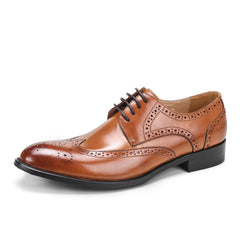 FARWARWO Leather Brogue Wingtip Derby Shoes