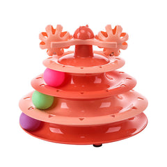 Interactive Cat Toy Roller with 4 Levels and Balls