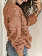  Solid Knit Long Sleeve Cardigan
