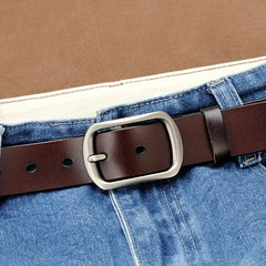 Vintage Leather Belt Solid Casual Jeans Pants Belt Unisex