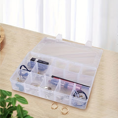 Clear Storage Box with Adjustable Dividers 15 Grids