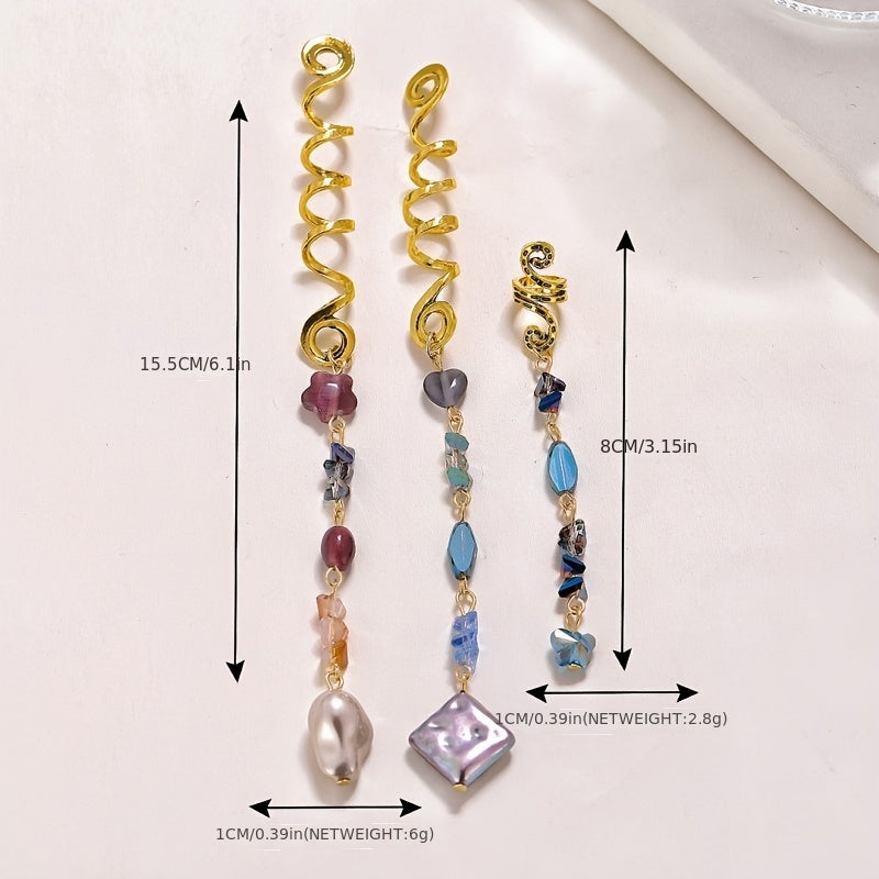 Crystal Tassels Hair Ring Jewelry Braids Pendant Dreadlock Accessories