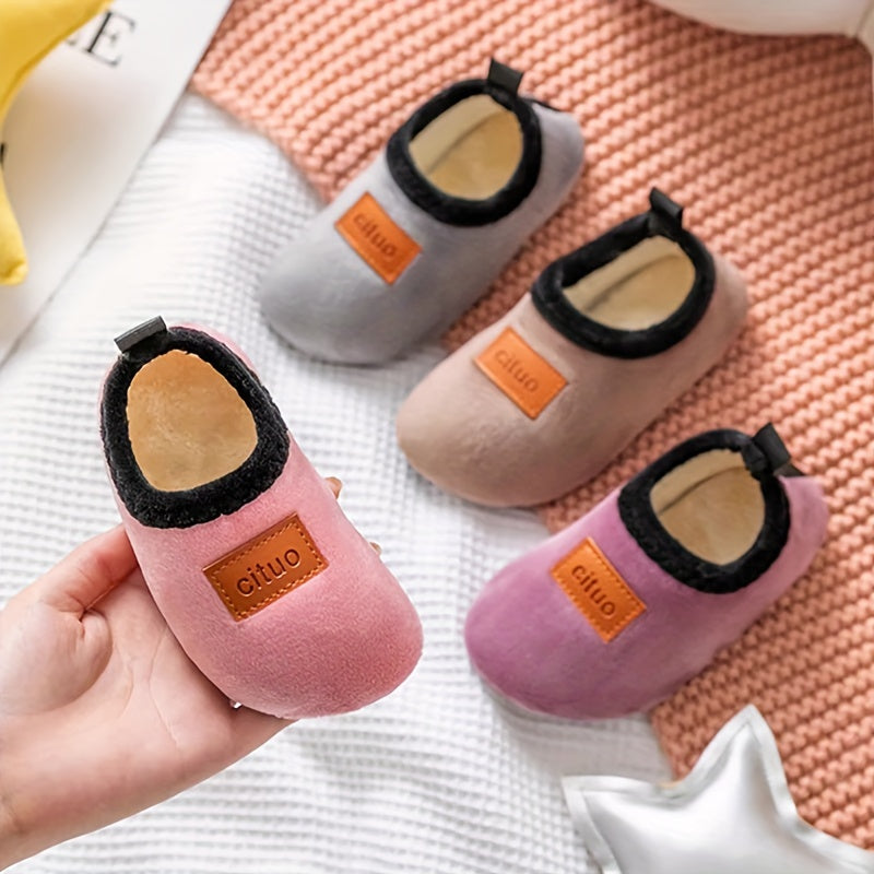 CITUO Baby Boys Slip On House Shoes Soft Non-Slip Walking Shoes for Indoor