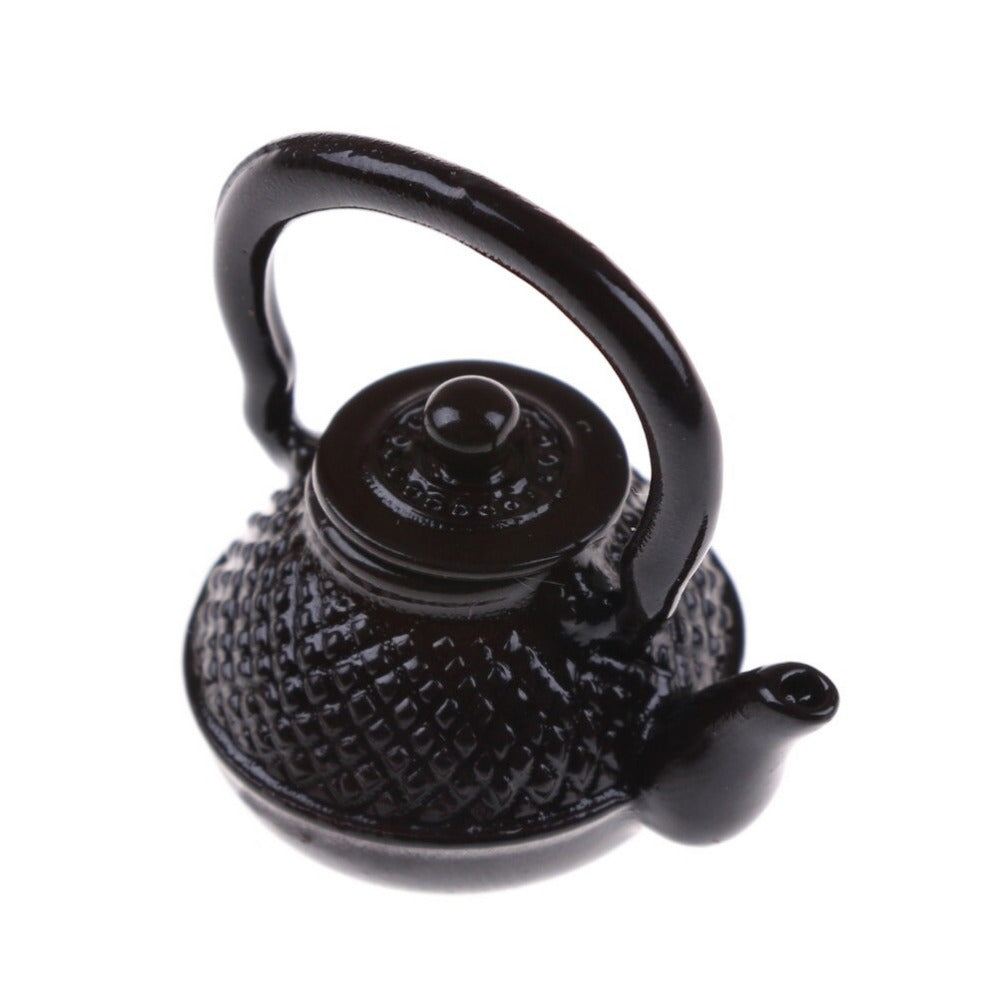 Mini Metal Kettle for Dollhouses 1:12 Scale Kitchen Accessory