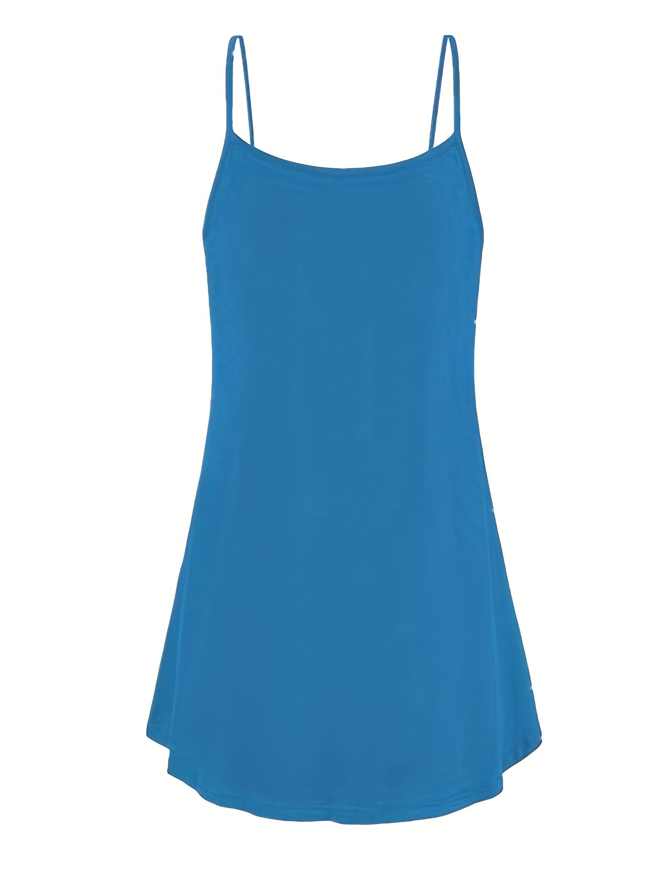  Solid V Neck Stretch Cami Dress