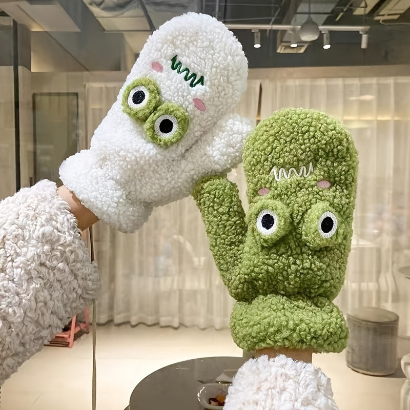 Frog Eye Mittens With Halter Neck Gloves