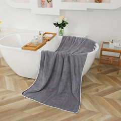 High Bath Sheet Coral Fleece Microfiber Towel Gray