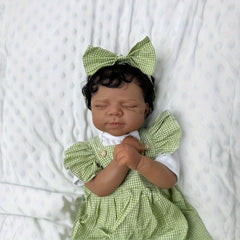 19 Inch Reborn Doll Green Gingham Dress