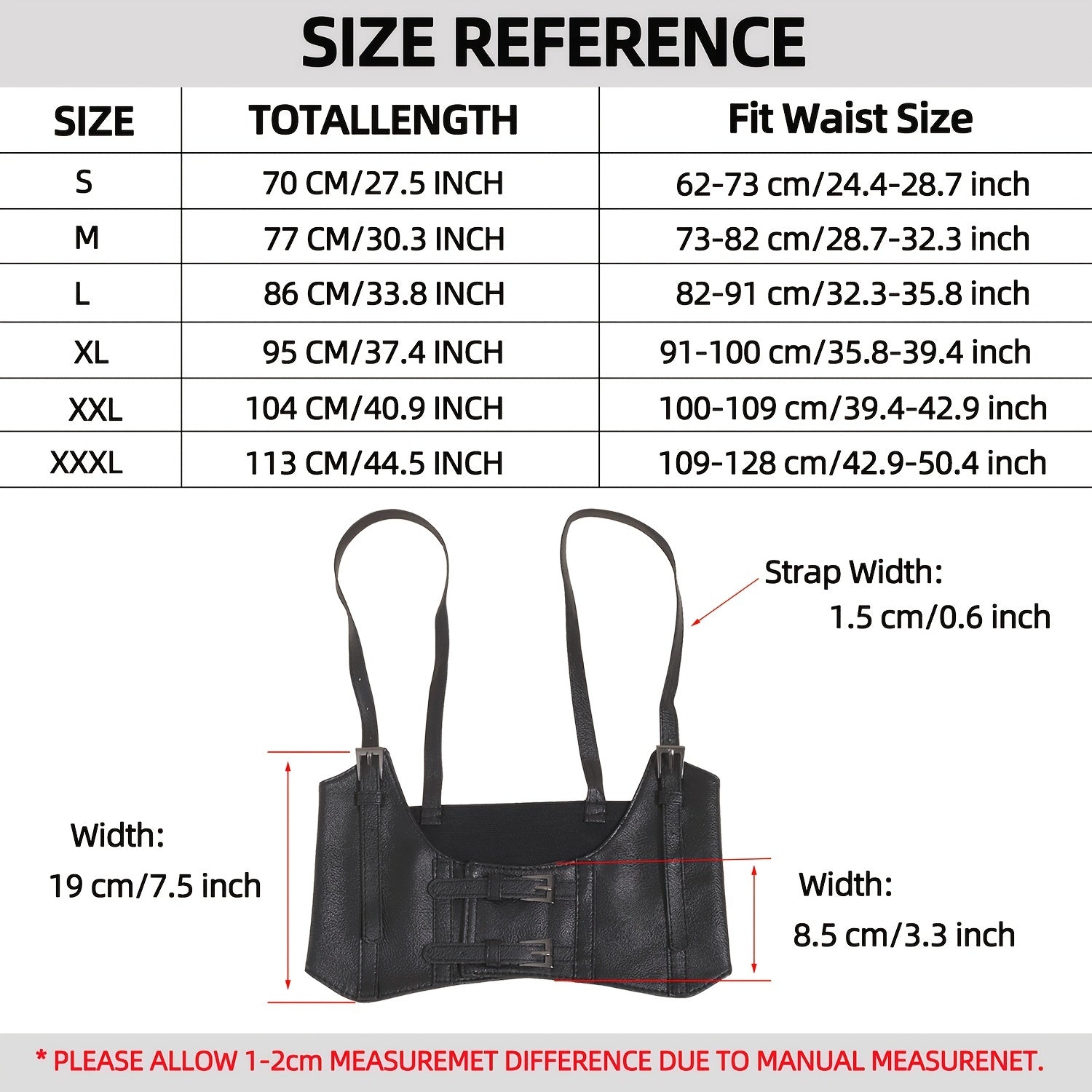Y2K PU Leather Waist Belt Punk Corset Gothic Body Belt