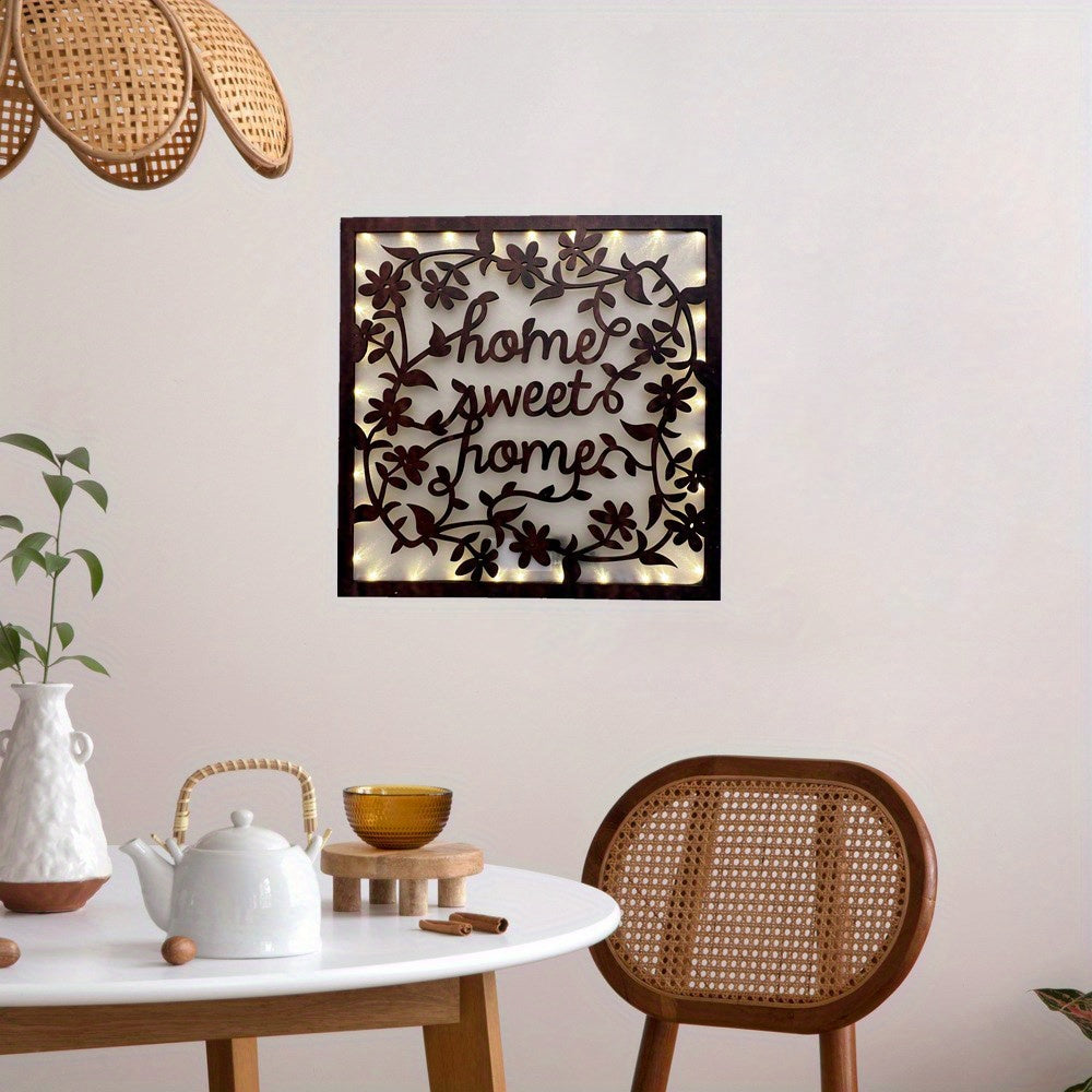 Timing LED Letter Lamp Retro Wooden Home Decoration Sign