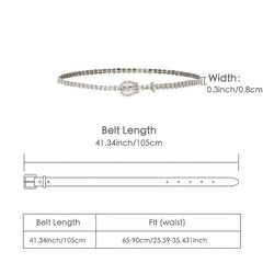 Rhinestone Glitter Waist Chain Sparkle Belt with Buckle