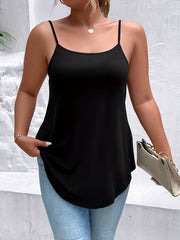  Backless Cami Top Women's Solid Round Neck Cami