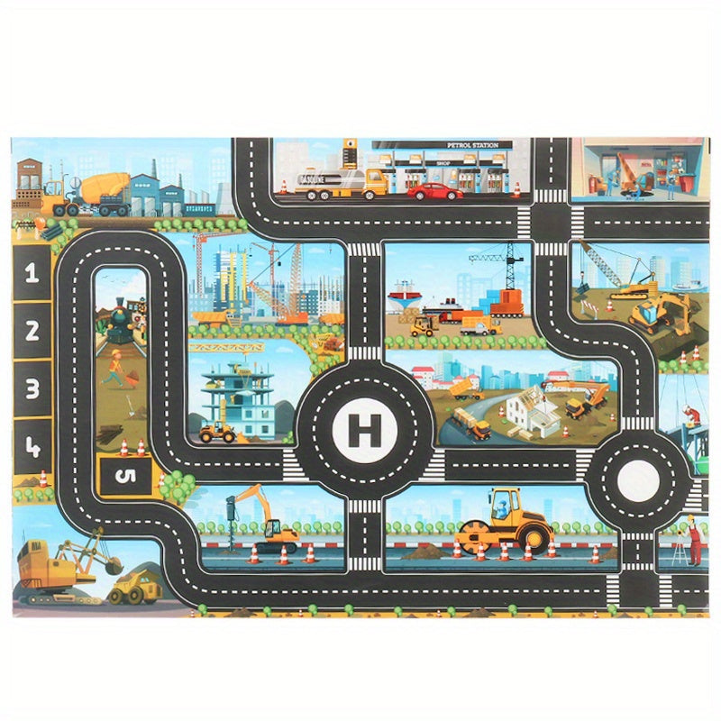 Kids Traffic Game Map Play Mat Kids Carpet Rug