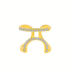 Alloy Geometric Nail Caps Set Of 4 Rings Hand Decoration Rhinestones