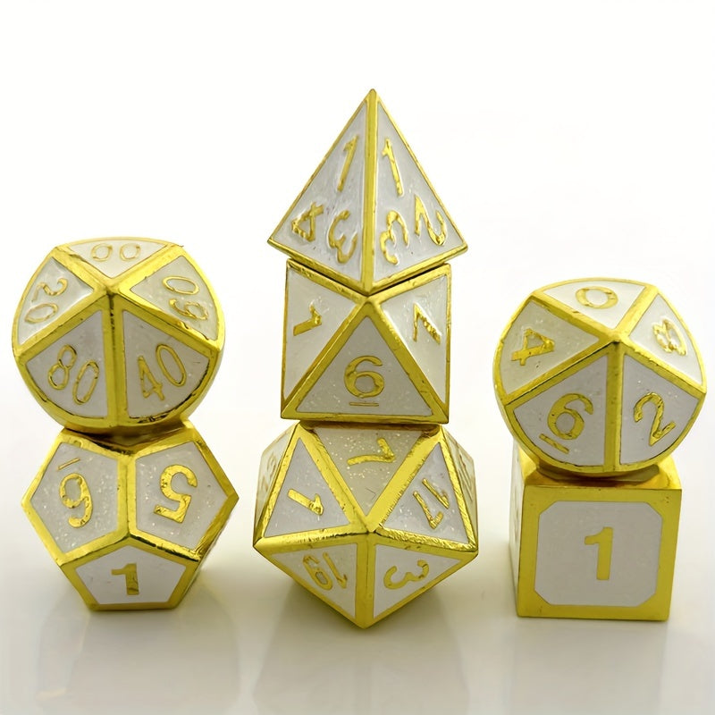 7pcs Metal Dice Set for Board Game Desktop Accessories