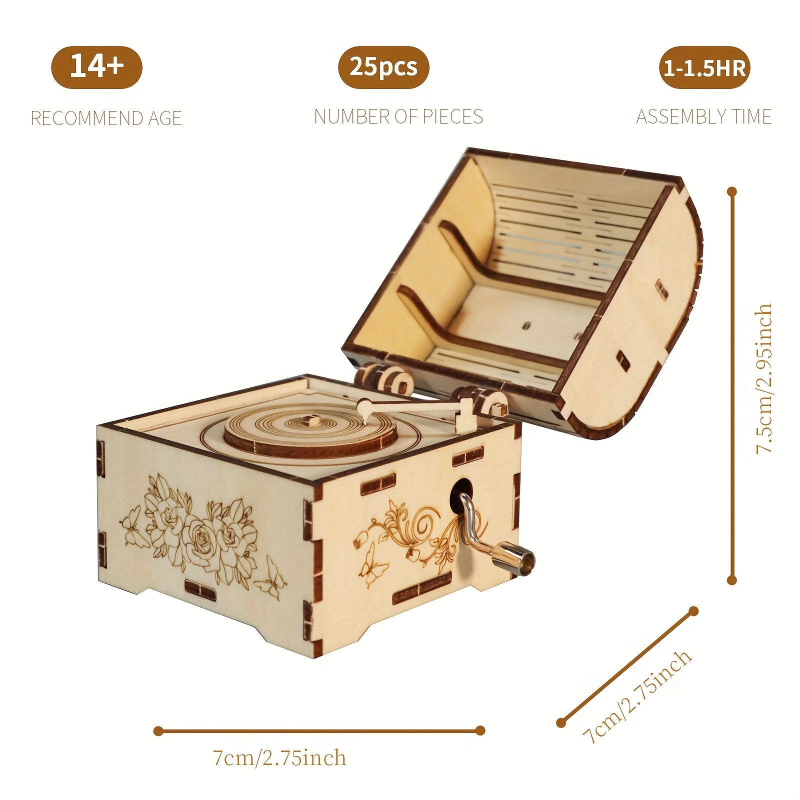 Wooden Music Box 3D Puzzle You Are My Sunshine Hand Treasure Model Kit