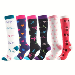6 Pairs Durable Compression Socks for Outdoor Activities
