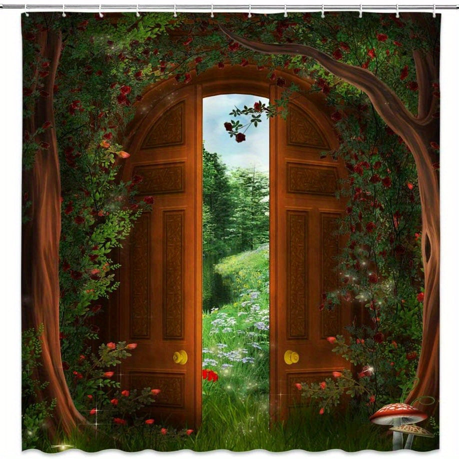 Fantasy Garden Shower Curtain with 12 Hooks