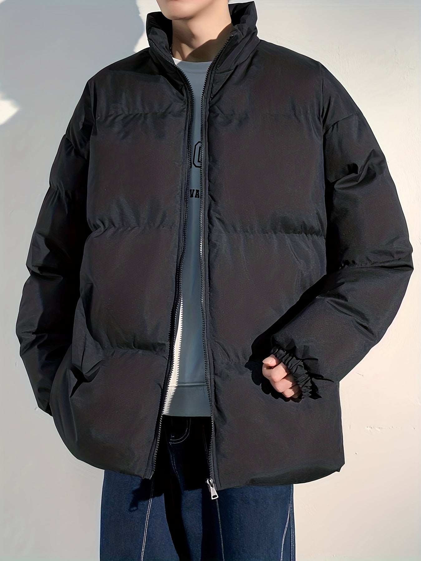 Men's Warm Hooded Jacket Zip Up for Fall Winter