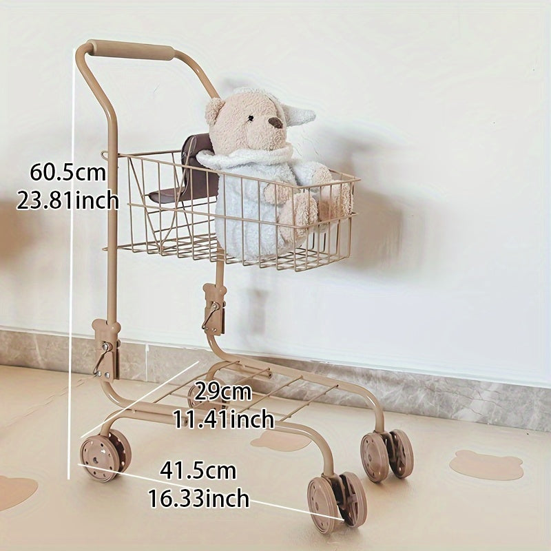 Doll Stroller with Storage Bag Toy for Dolls Shopping Cart Play House Toy