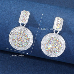 Alloy Geometric Round Earrings, Elegant Design
