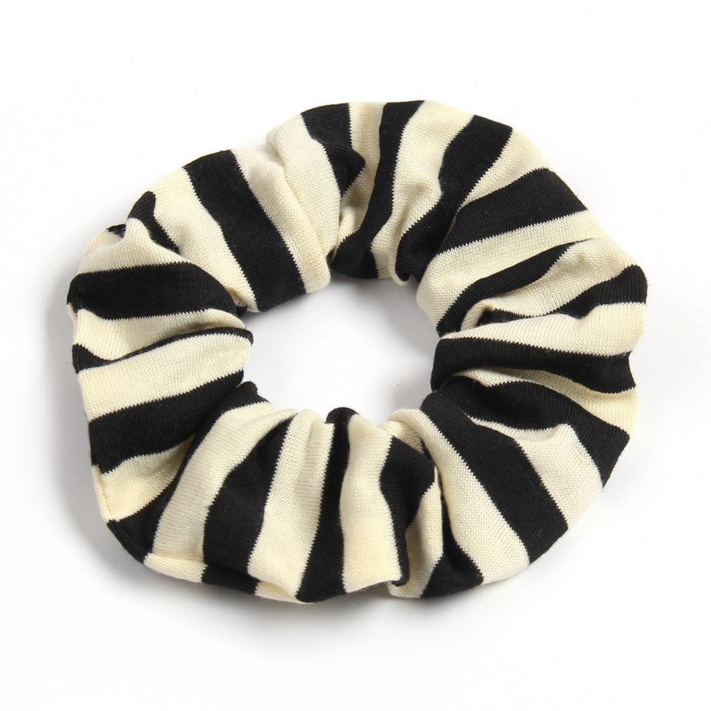 Striped Candy Hair Scrunchies For Women Girls Soft Fabric Scrunchie