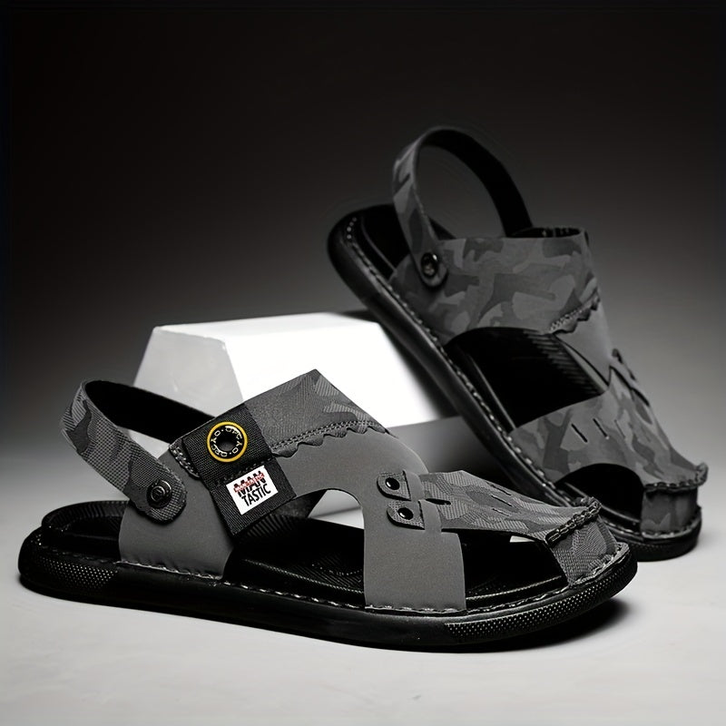 Men's Camo Slip-On Sandals - Anti-Skid Beach Sandals