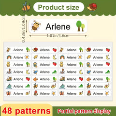 180pcs Custom Name Sticker Waterproof Label Transparent School Personalized