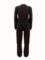 Women's Plus Christmas Tree Print Fleece Pullover & Joggers Set