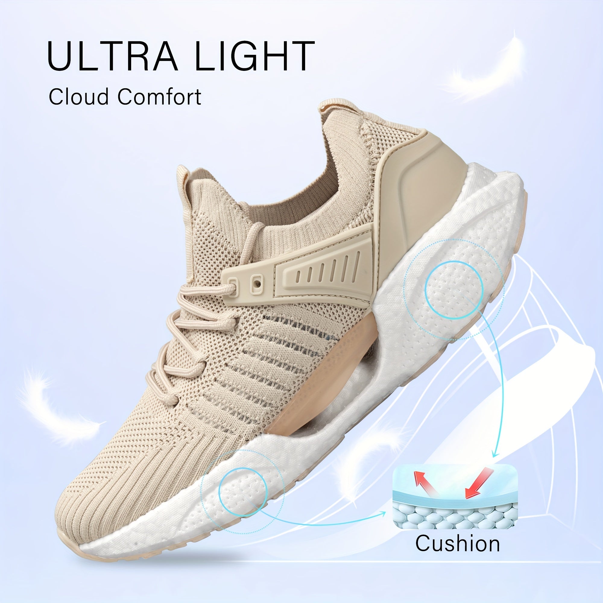 Fall Soft Thick Sole Shock Absorption Woven Sneakers