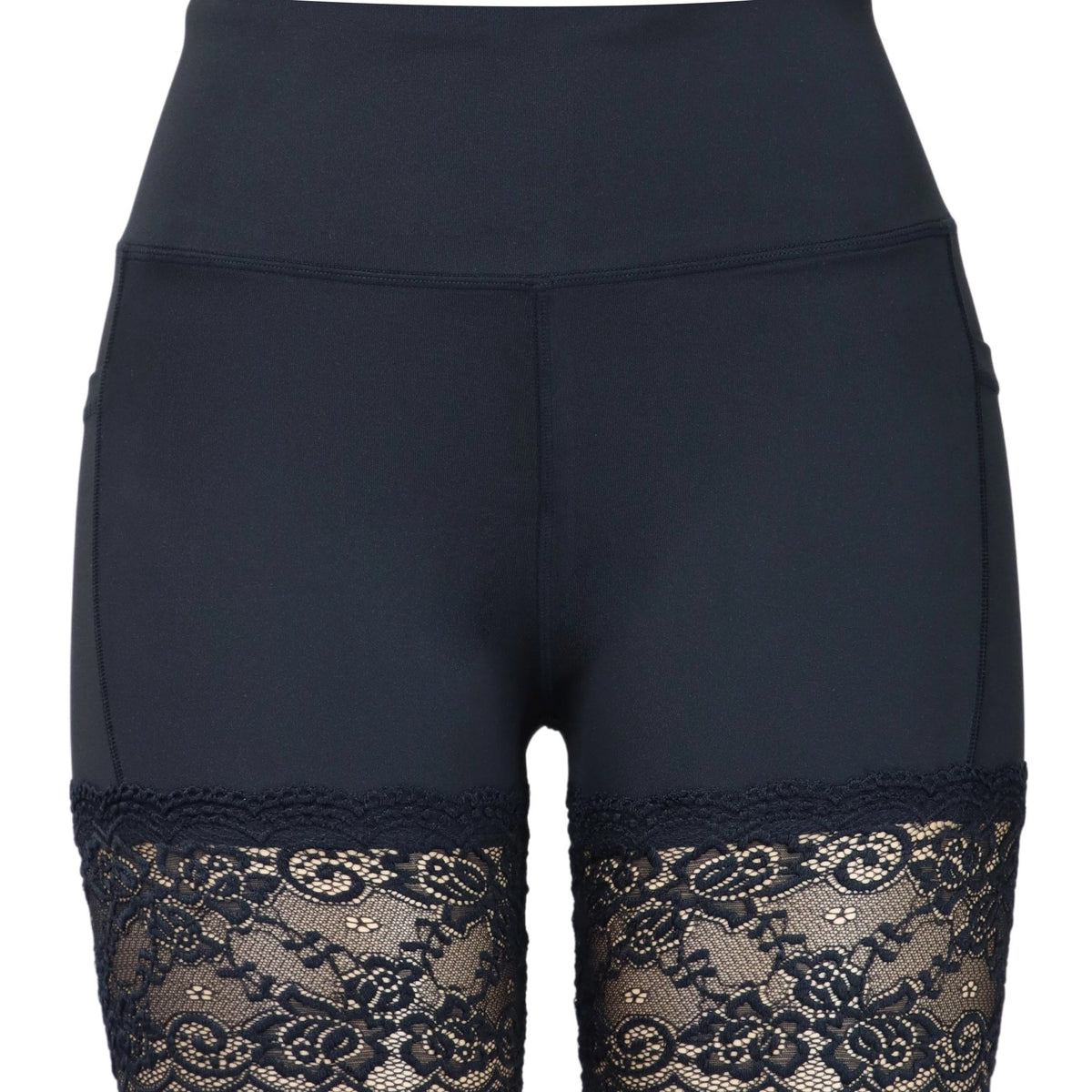 Women's Lace Decor Yoga Running Shorts Butt Lifting Slim Stretchy