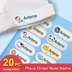 Personalized Iron-On Name Stickers for Clothes - 20-80pcs