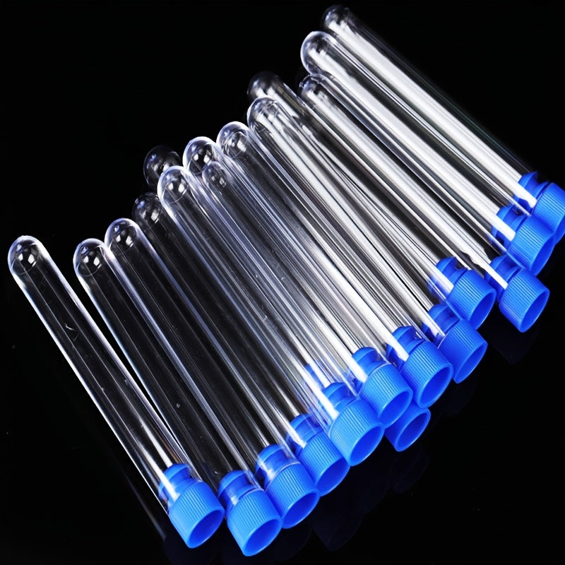 20pcs Disposable Plastic Test Tube Hard Test Tube for Lab Experiment