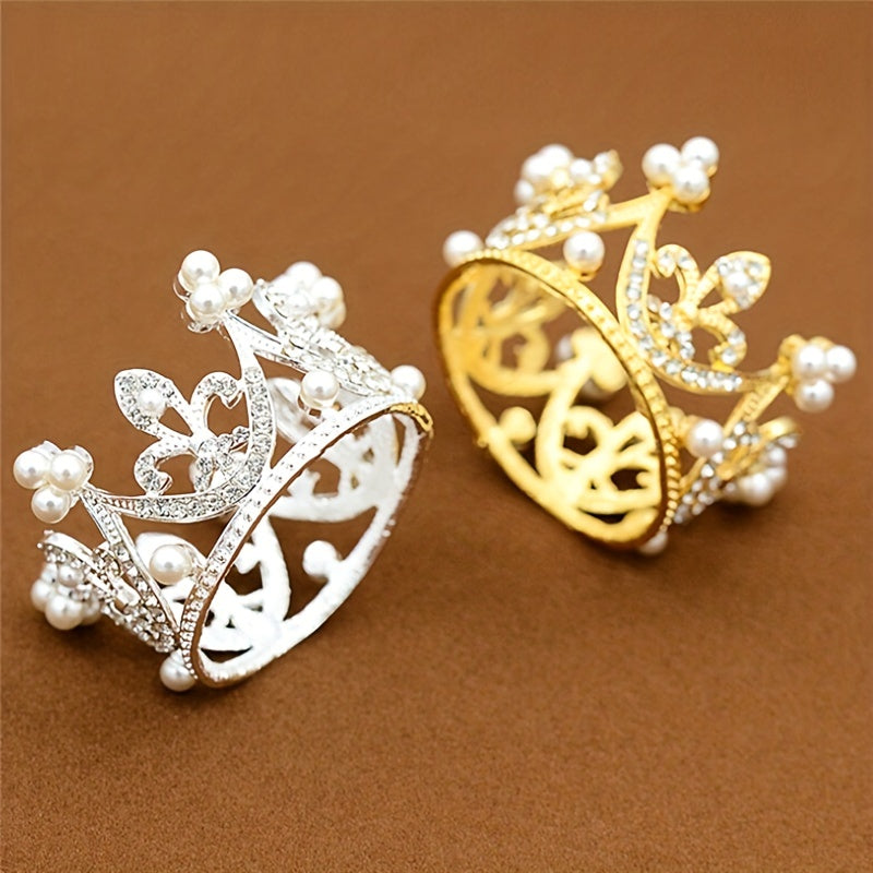 Bridal Crown Faux Pearl Princess Crystal Party Hair Accessory