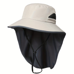 Men's Sun Hat with Face Shield UV Protection Large Brim Fisherman Hat