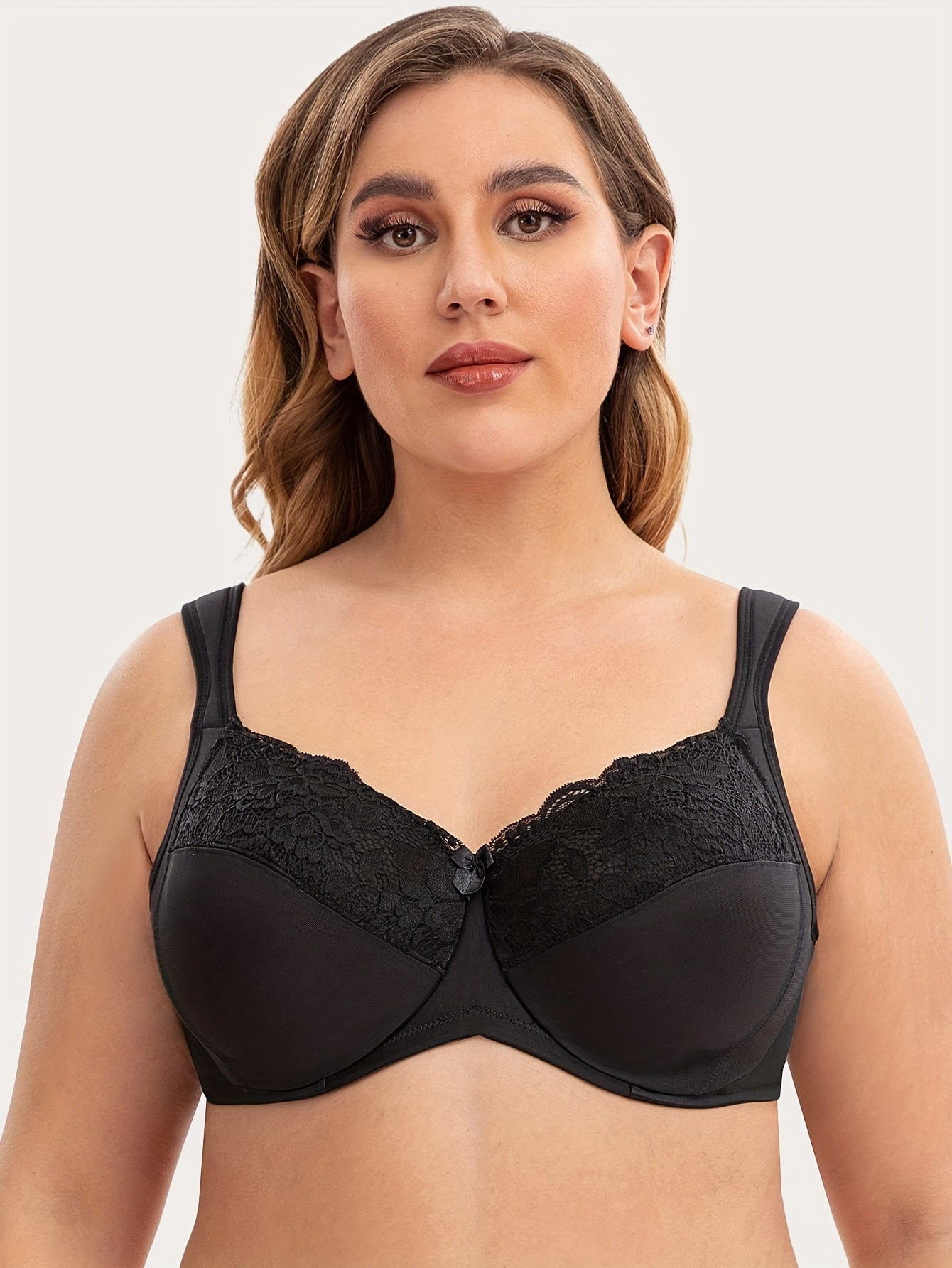  Lace Mini Bow Full Coverage Minimizer Bra