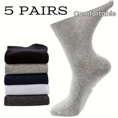 5pcs Diabetic Socks Soft Stretch Polyester & Spandex Blend