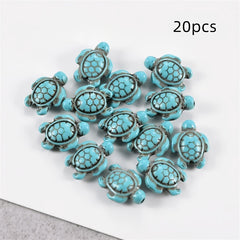 20PCS Turquoise Turtle Natural Stone Beads for DIY Bracelet Necklace