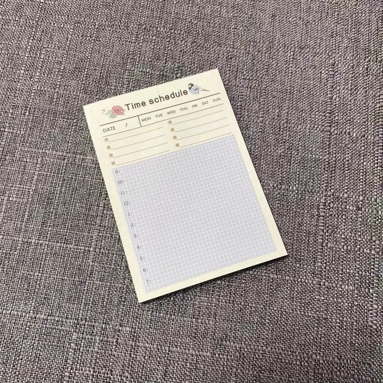 60sheets Weekly Planner Memo Pad Study Time Schedule Daily List