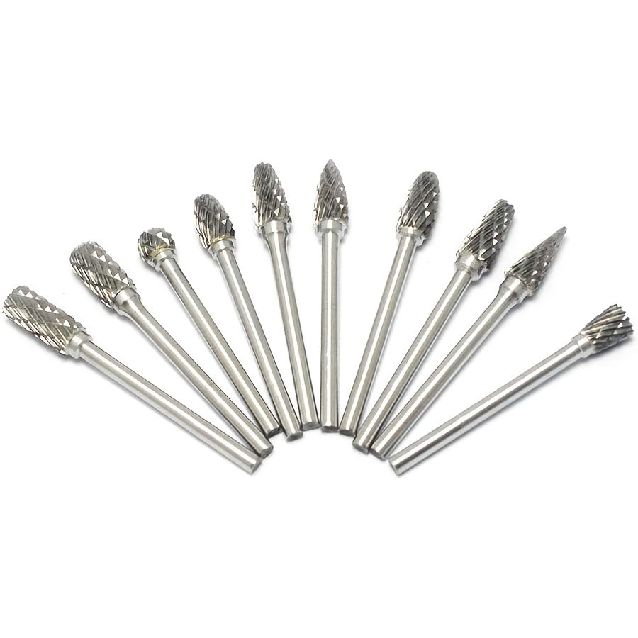 10pcs Tungsten Carbide Grinding Bits Set for Rotary Tools